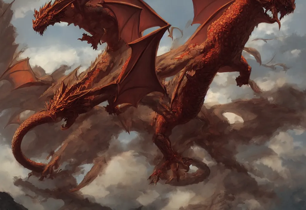 Prompt: a dragon by bayard wu,