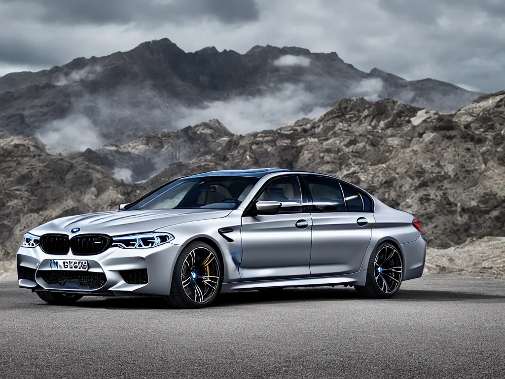 Image similar to “2018 BMW M5 brochure photo, ultra realistic, HD, 8k”