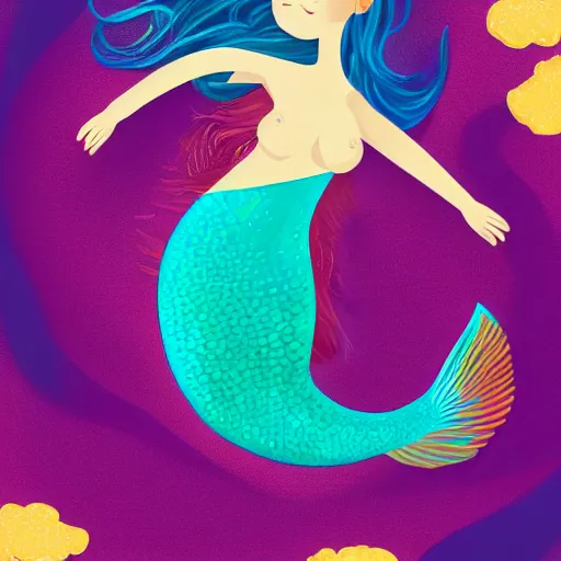 Prompt: Full body mermaid swimming in the sea, Anthropomorphized, portrait, highly detailed, colorful, 3d illustration, smooth and clean curves, no jagged lines, 3d art, smooth