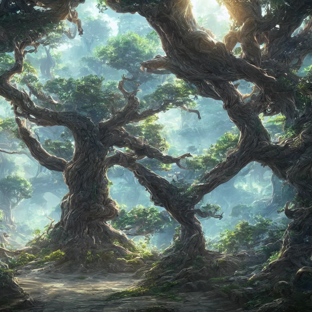 Prompt: tree of life, trending on artstation, pixiv, hyperdetailed Unreal Engine 4k 8k ultra HD, Stanley Artgerm Lau, WLOP, Rossdraws, illustration, digital art,