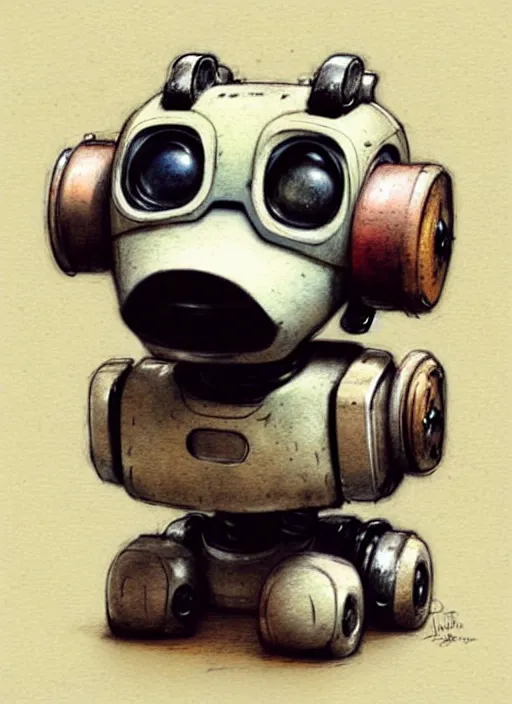 Prompt: cute dog robot, muted colors, by jean - baptiste monge