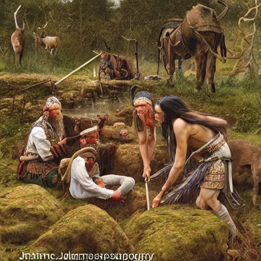 Image similar to stone age britain by james gurney