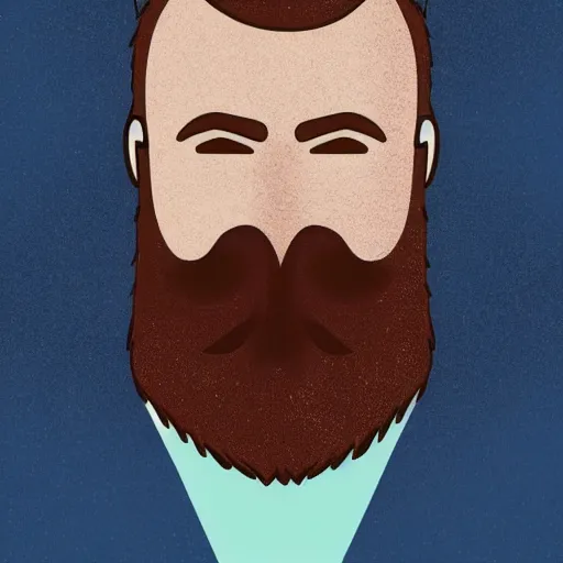 Image similar to a bearded man without a nose