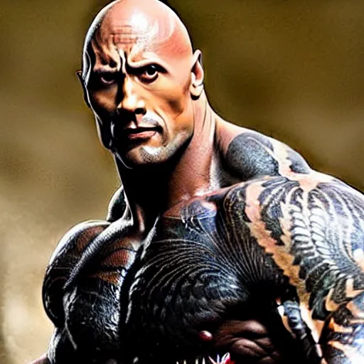 Image similar to dwayne johnson as venom