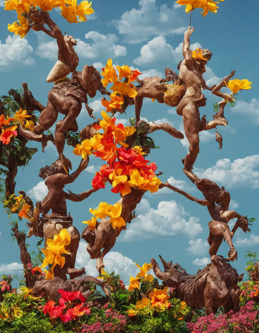 Image similar to a cowboy turning into blooms. tropical sea slugs. complementary colors. national geographic. 8 k, rendered in octane, smooth gradients. sculpture by antonio canova. a cowboy by slim aarons, by zhang kechun, by lynda benglis, by frank frazetta.