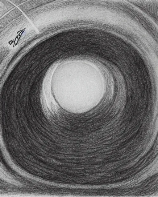 Image similar to a pencil drawing of an abyss 1970s