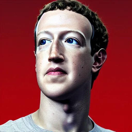 Image similar to Mark Zuckerberg revealing his very detailed and complex cybernetic enhancements faceplate lifting from his,arms revealing cables and metal frame ,raytracing, very detailed, 4k, cinematic lighting,