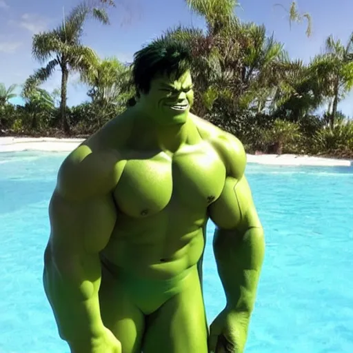 Image similar to Hulk in swimsuit