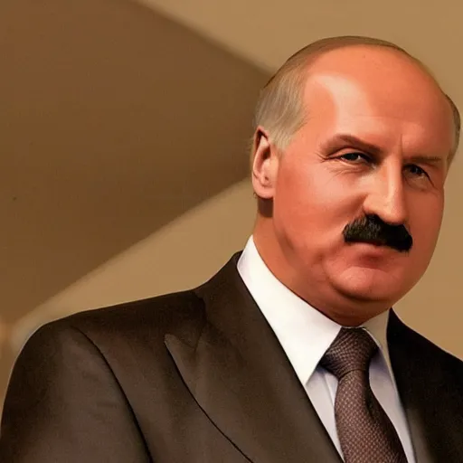 Image similar to Alexander Lukashenko wearing a suit and tie in Balmora in Elder Scrolls III: Morrowind, outdated 2002 Morrowind graphics, low definition, lowpoly