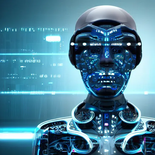Prompt: a futuristic cyborg, realism, data mosh, glitchcore, 4 k