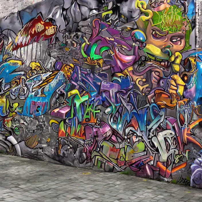 Prompt: realistic graffiti twisted forms, inside the graffiti realm, ps 1 graphics, ps 1 game screenshot, high definition image, extremely detailed and intricate