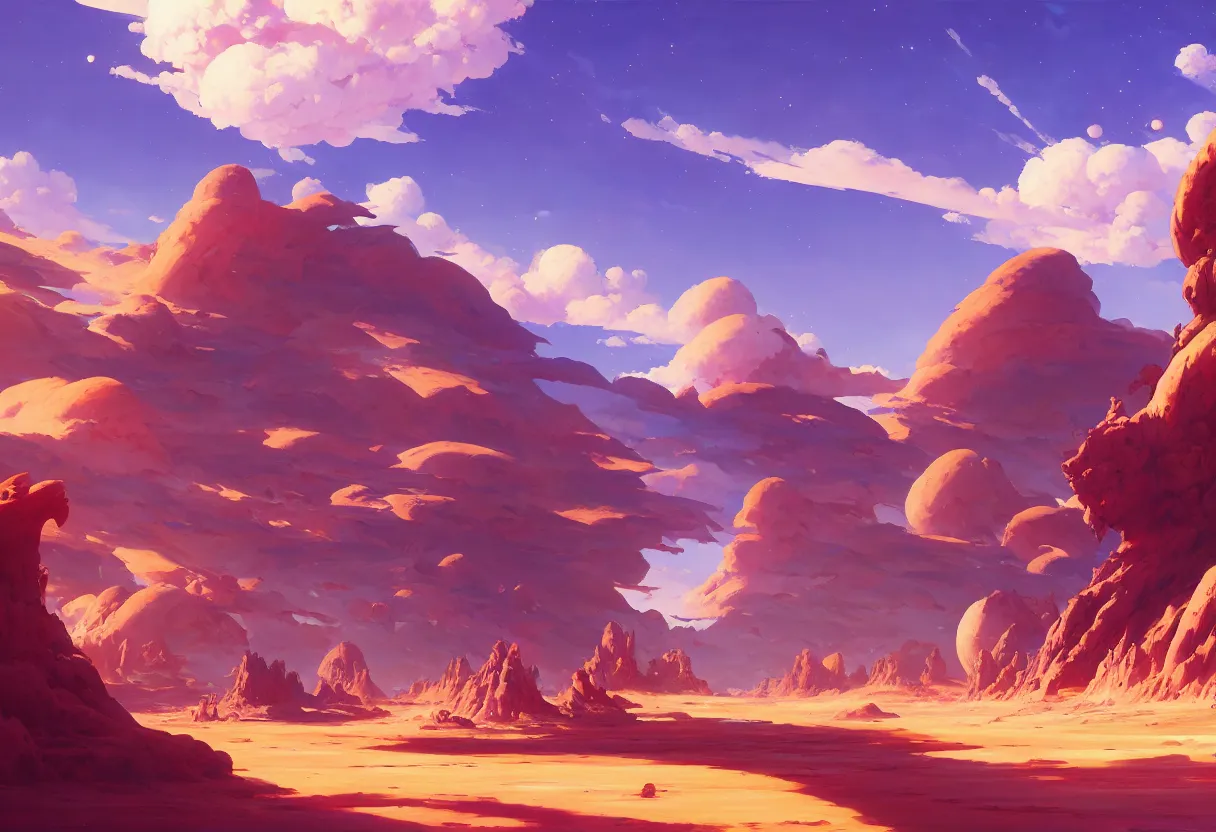 Image similar to arid planet, ntricate oil painting, high detail illustration, sharp high detail, manga and anime 1 9 9 9, official fanart behance hd artstation by jesper ejsing and makoto shinkai, 4 k