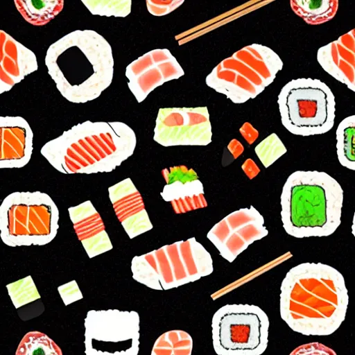 Image similar to sushi, floor texture, cartoon style