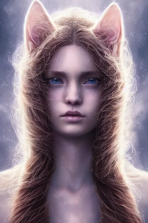 Prompt: majestic and regal portrait of a beautiful young female cat girl!!, intricate, epic, elegant, menacing, fantasy, highly detailed, digital painting, hard focus, beautiful volumetric lighting, epic light, ultra detailed, souls, smoke, by leesha hannigan, ross tran, thierry doizon, kai carpenter, ignacio fernandez rios