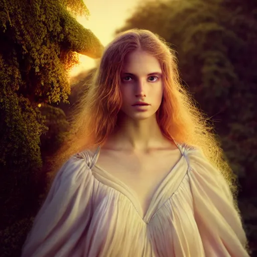 Prompt: photographic portrait of a stunningly beautiful rosicrucian female in soft dreamy light at sunset, contemporary fashion shoot, by edward robert hughes, annie leibovitz and steve mccurry, david lazar, jimmy nelsson, breathtaking, 8 k resolution, extremely detailed, beautiful, establishing shot, artistic, hyperrealistic, beautiful face, octane render