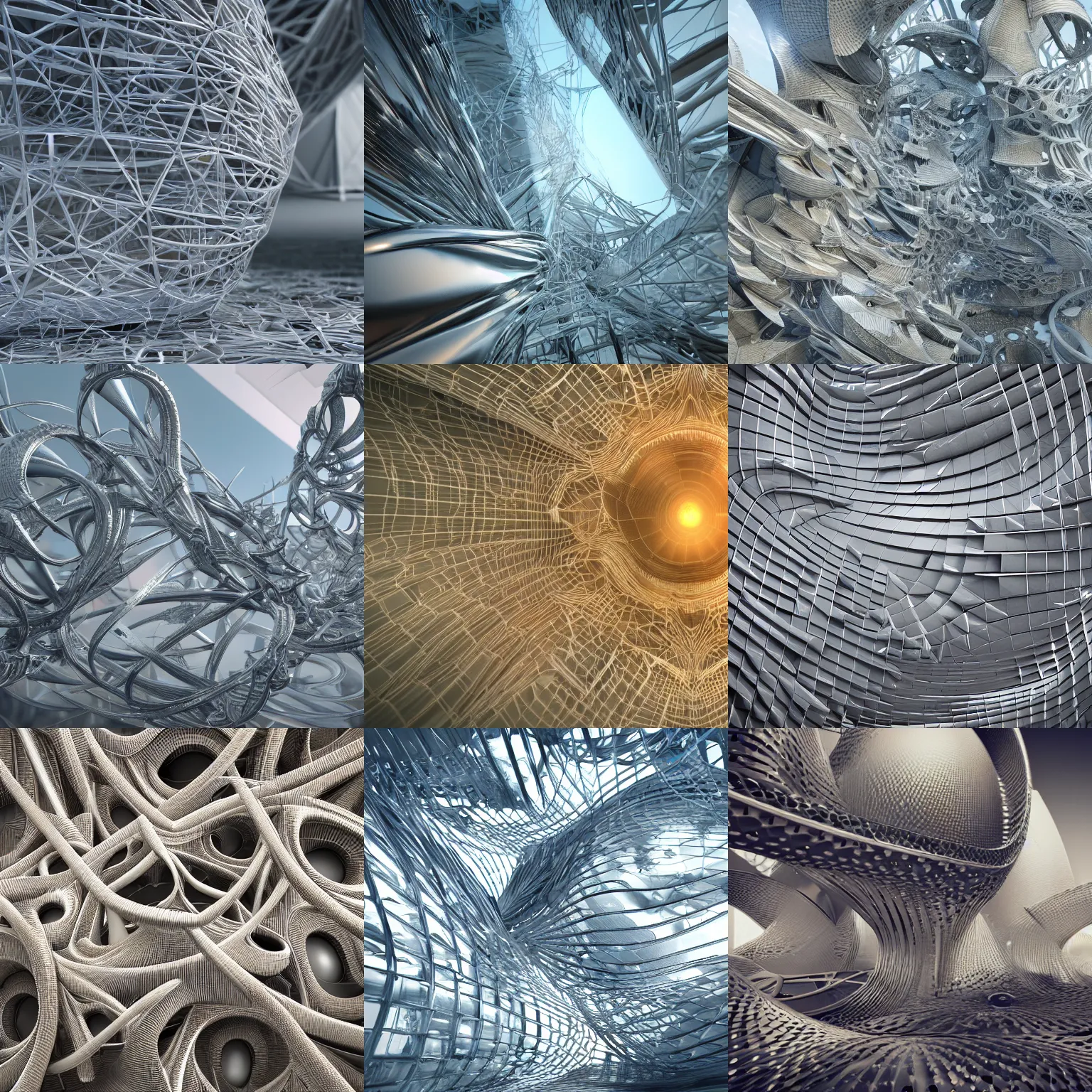 Image similar to 3D photorealistic render of abstract structures, octane render, 4k, unreal 5, highly detailed, wide angle, intricate complexity, sharp focus, Trending on Artstation