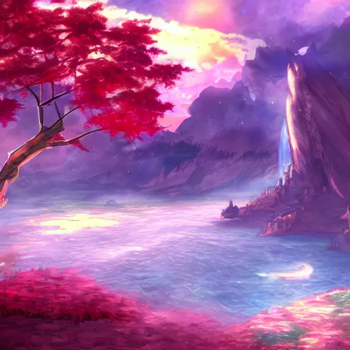 Image similar to fantasy world heaven dream haven pixiv scenery art