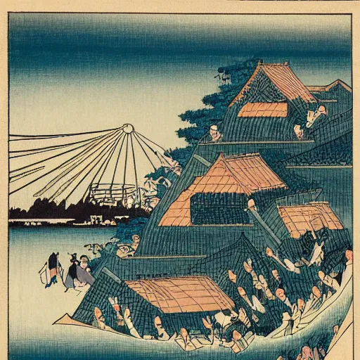 Image similar to montreal by hokusai