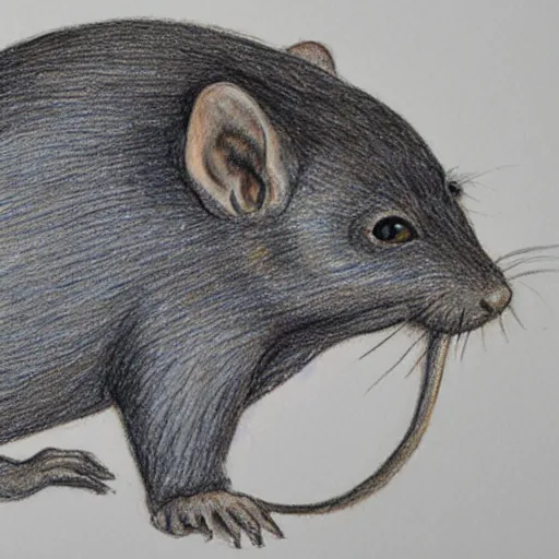 Prompt: a seamless circle of rats connected mouth to tail, colored pencil sketch