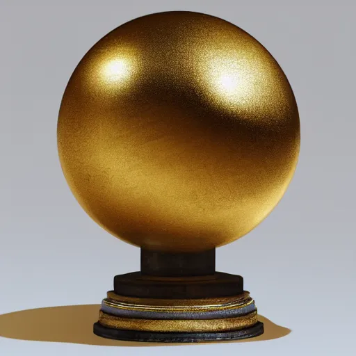 Prompt: a golden sphere handpainted, hyper detailed, lighting from the side