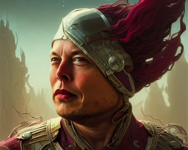 Image similar to elon musk as a beets, deep focus, d & d, fantasy, intricate, elegant, highly detailed, digital painting, artstation, concept art, matte, sharp, illustration, art by artgerm and greg rutkowski and alphonse mucha