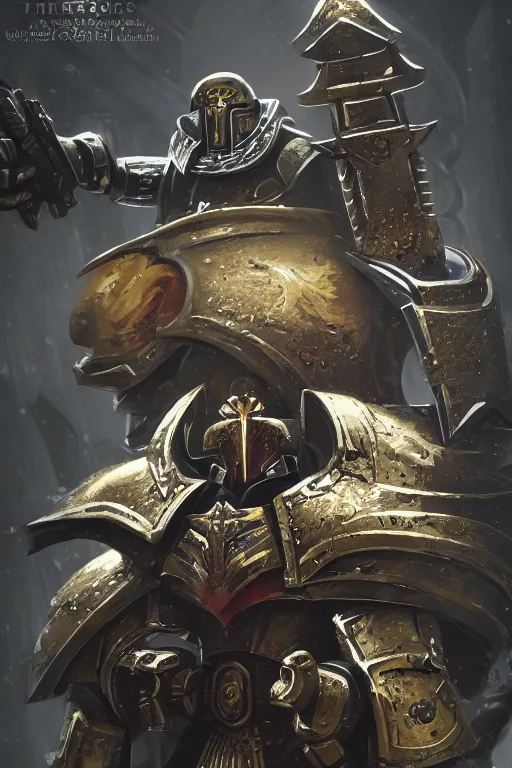 Image similar to armor portrait heros warhammer 4 0 k horus heresy fanart - the primarchs emperor by johannes helgeson animated with vfx concept artist & illustrator global illumination ray tracing hdr fanart arstation zbrush central hardmesh 8 k octane renderer comics stylized