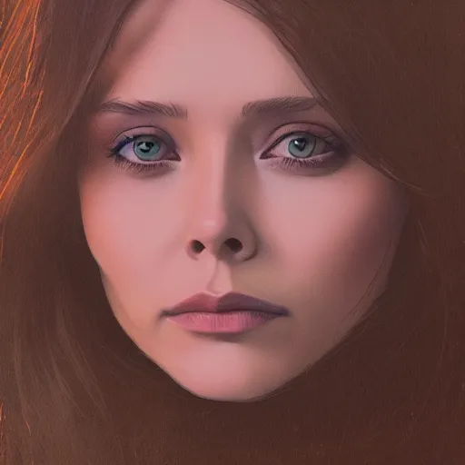 Prompt: Elizabeth Olsen in mellow lighting, illustrated by Leonardo DaVinci, trending on artstation, artstationHQ, artstationHD, 4k, 8k.