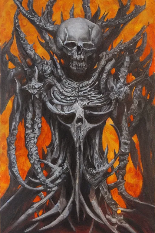 Prompt: lord of bones, oil painting