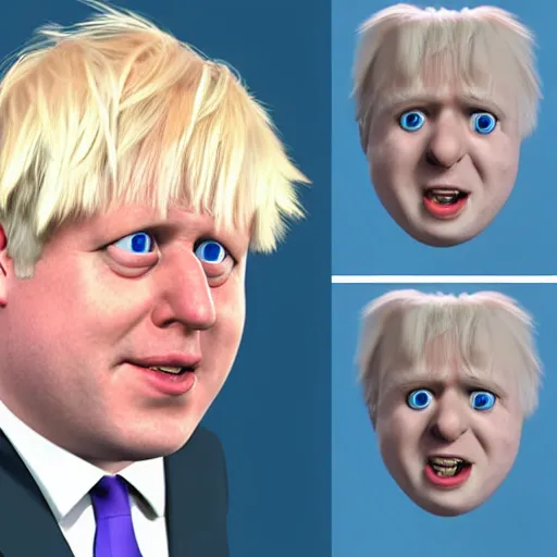 Image similar to boris johnson in the style of megamind