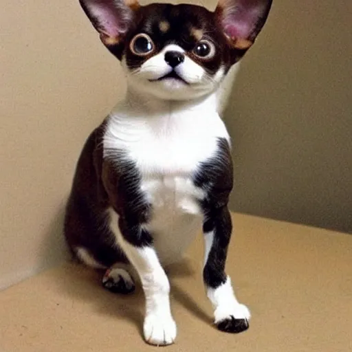 Image similar to a cat that looks like a chihuahua