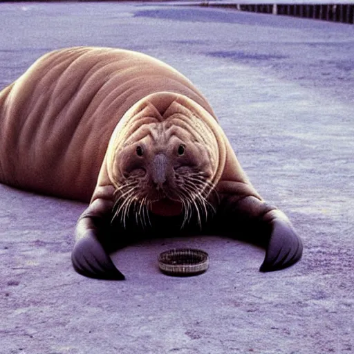 Image similar to a walrus - cat - hybrid, animal photography