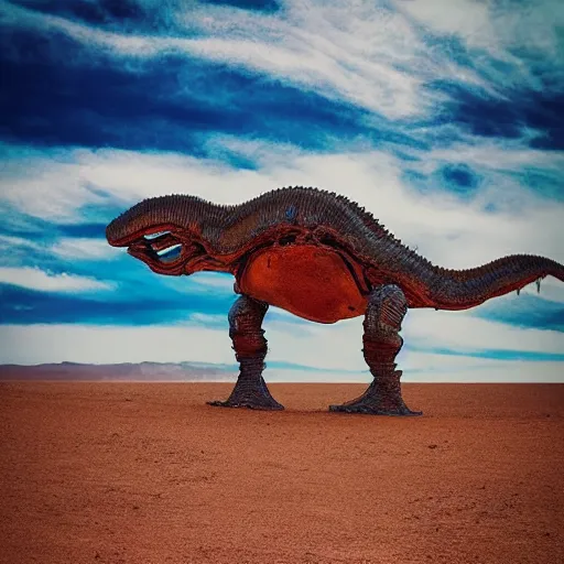 Image similar to 🐋 as 🤖 as 🐼 as 🦕 as 👽, desert photography