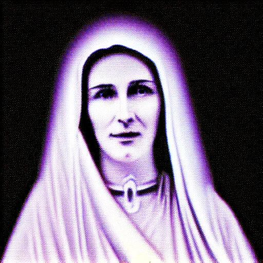 Image similar to vhs static overlay of marian apparition, vhs, 1 9 9 0, highly realistic, highly detailed, vhs noise static, black and white, vhs glitch