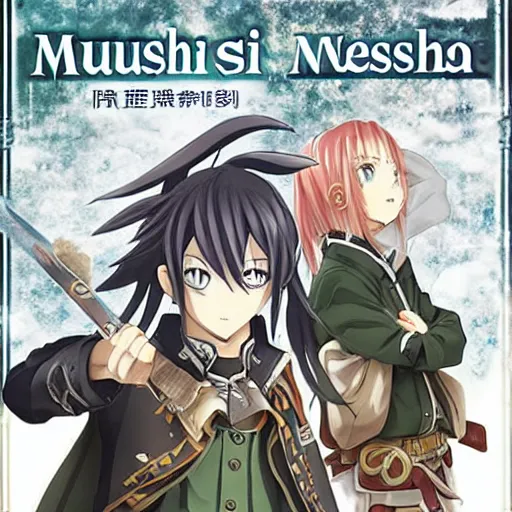 Prompt: mushoku tensei light novel cover,