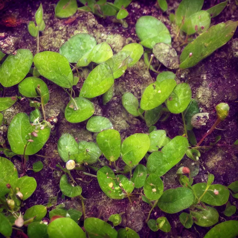 Prompt: a beautiful picture of close up plant sprouts in a fantasy world full of interesting buds fictional and gorgeous, cute animals walking nearby, 8 k resolution, highly detailed, hdr, artwork, trending on artstation, kinetic art, magic realism