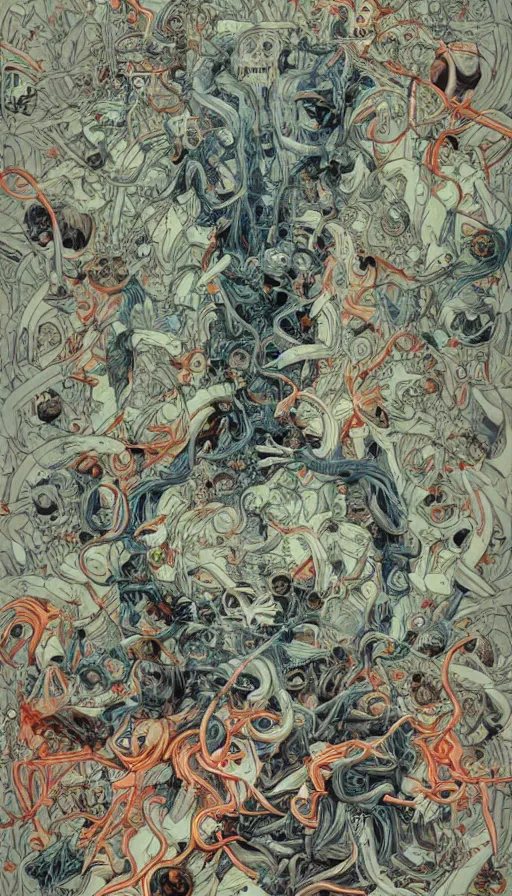 Image similar to The end of an organism, by james jean,