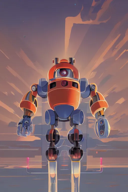 Image similar to metabots medabots medarotto medarot robot minimalist comics, behance hd by jesper ejsing, by rhads, makoto shinkai and lois van baarle, ilya kuvshinov, rossdraws global illumination ray tracing hdr radiating a glowing aura