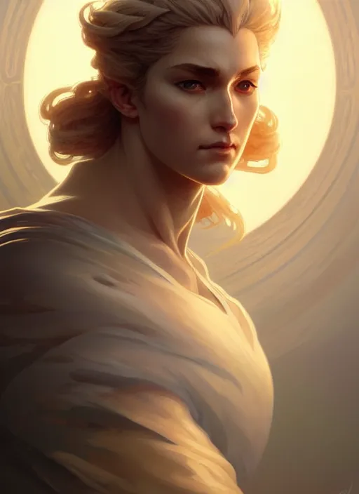 Prompt: symmetry portrait of cloud giant ( variant ), intricate, elegant, highly detailed, digital painting, artstation, concept art, smooth, sharp focus, illustration, art by artgerm and greg rutkowski and alphonse mucha, 8 k