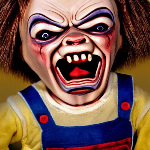 Prompt: screaming chucky doll