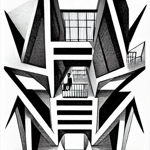 Image similar to a m. c. escher style drawing of influencer culture