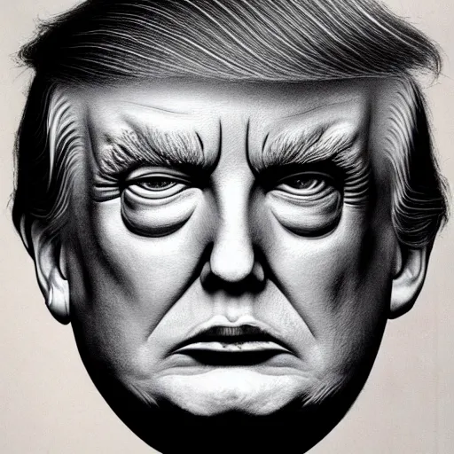 Prompt: Portrait by H.R.Giger of Donald Trump degenerated abomination, photo-realistic, 2K, highly detailed