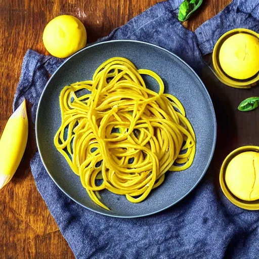 Prompt: an uranium pasta dish glowing