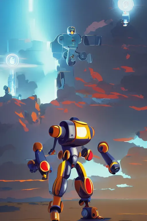 Image similar to metabots medabots medarotto medarot robot minimalist comics, behance hd by jesper ejsing, by rhads, makoto shinkai and lois van baarle, ilya kuvshinov, rossdraws global illumination ray tracing hdr radiating a glowing aura