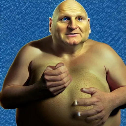 Prompt: Steve Ballmer as Jabba the Hutt in Star Wars