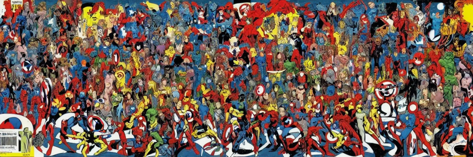 Image similar to abstract comic book art of people, marvel comics, modern art,