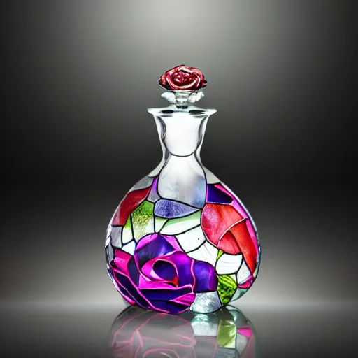 Premium AI Image  A perfume bottle with a diamond design is on a pink  background.