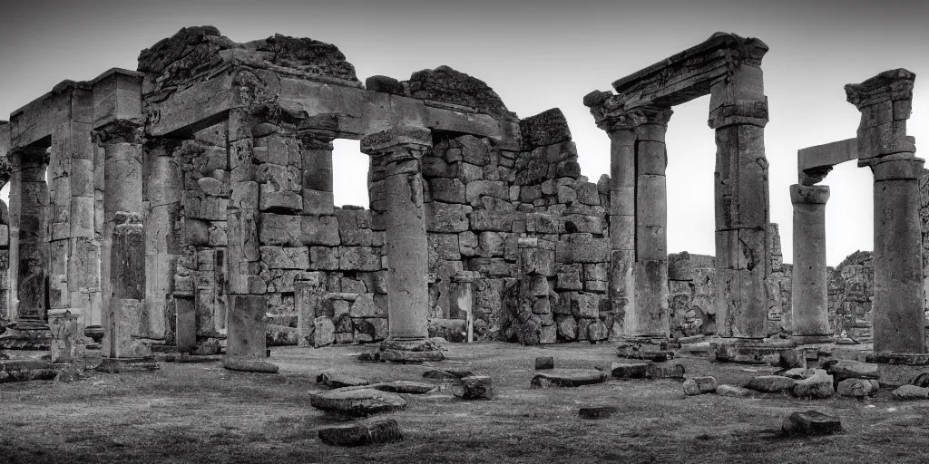 Prompt: ancient ruins by alex pi