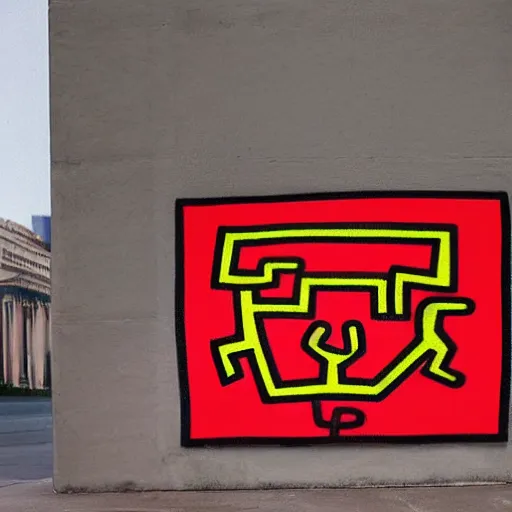 Image similar to A Keith Haring portrait of Donald Trump