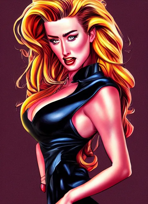 Image similar to amber heard as a bill Ward cartoon, detailed digital art, trending on Artstation