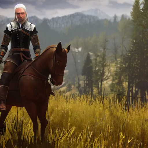 Image similar to andrew lincoln in the witcher 3